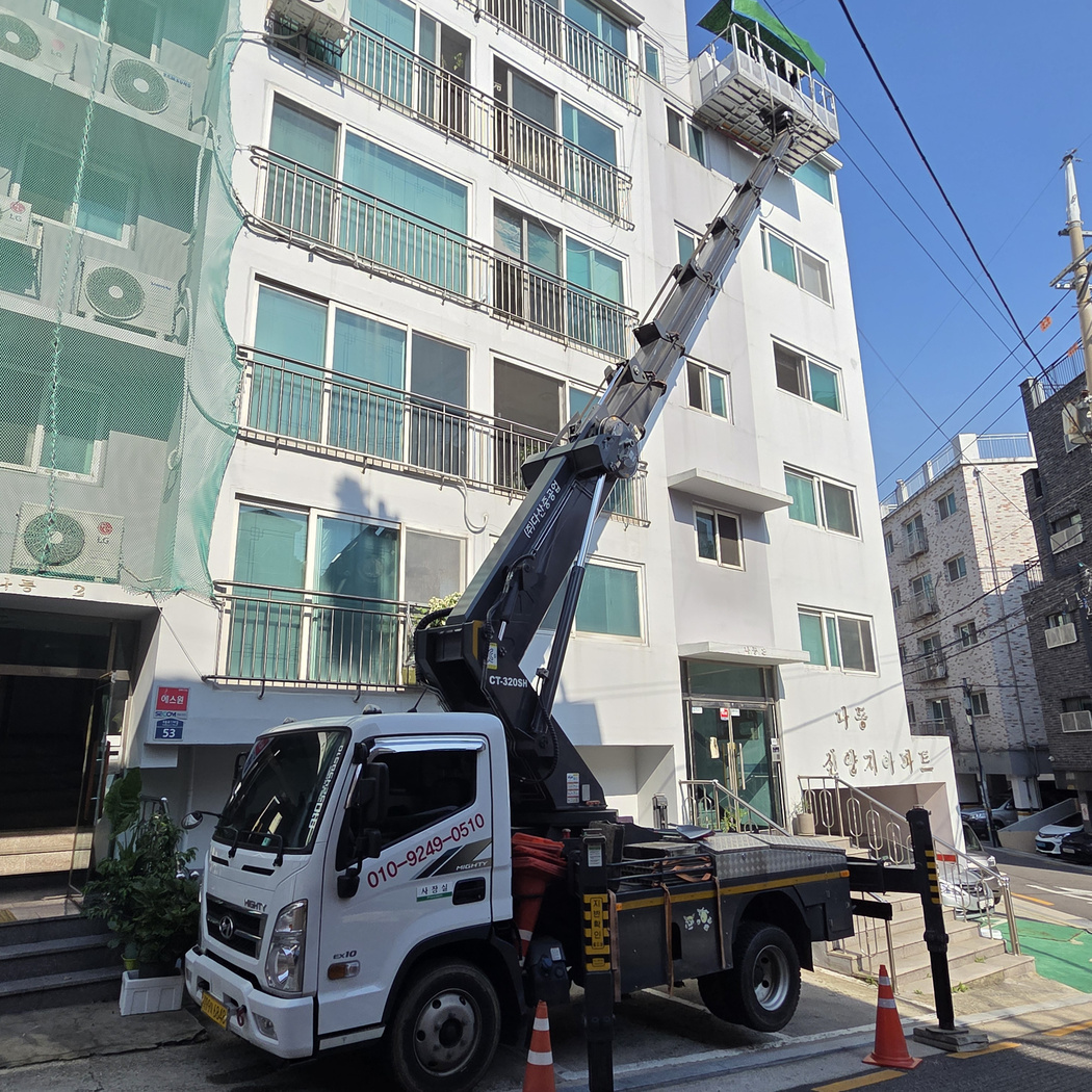 아산 신창면 간판 LED 스카이차 작업